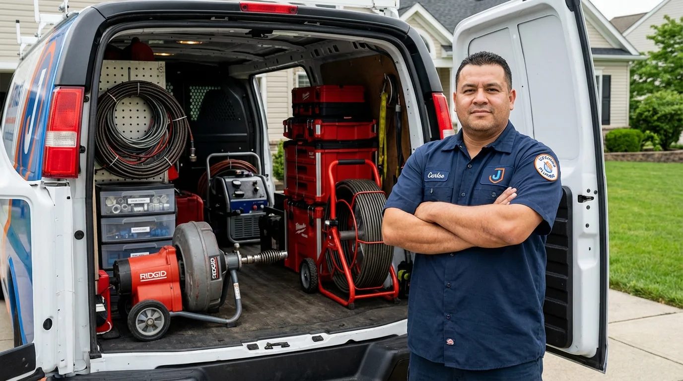 Professional drain cleaning equipment and Johns Plumbing LLC plumber in Lubbock